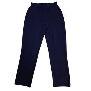 St. John Designer Collection Womens Knit Pull-On Ankle Pants Navy Blue Size 2